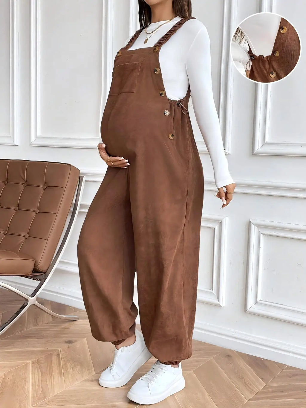 Maternity Corduroy Bib Overalls Pants For Pregnant Women Clothes Pregnancy Adjustable Waist Jumpsuits Suspenders Trousers Pants