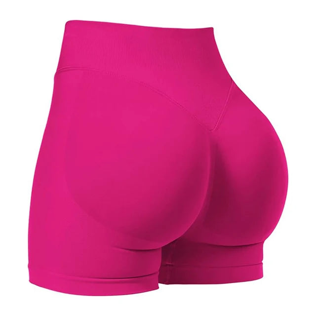 Women Seamless Yoga Leggings Summer Fitness High Waist Gym Shorts Scrunch Shorts Booty High Stretch Running Bike Pants
