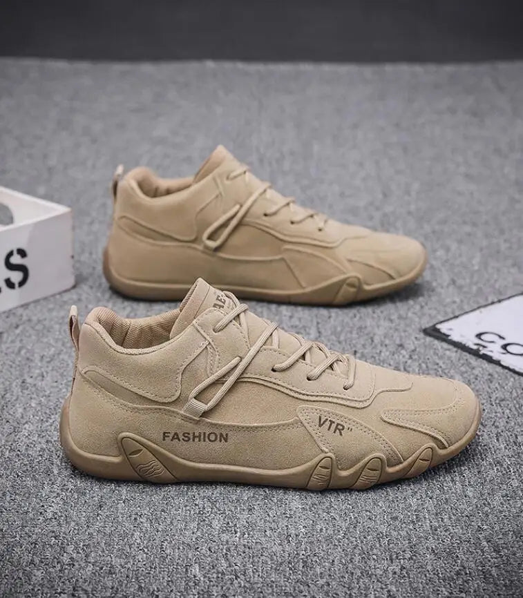 Waterproof Leather Ankle Boots for Men Waterproof Sneakers lace Up Leather Casual Sneakers for Men Casual Motorcycle Shoes
