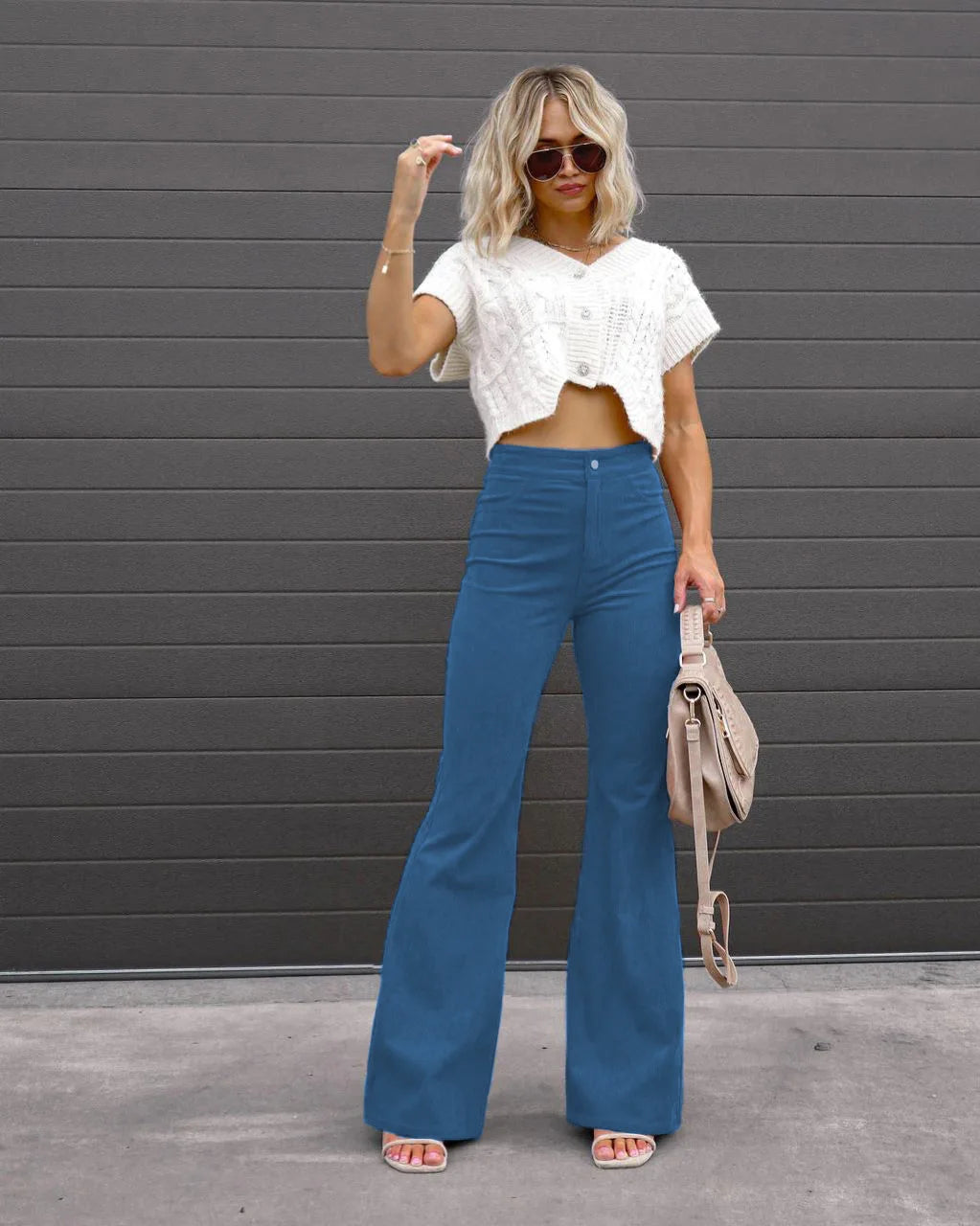 Women's Pants Spring New Elegant Trousers Bootcut Pant Fashion Slim High Waist Casual Trousers Solid Street Long Flare Clothing