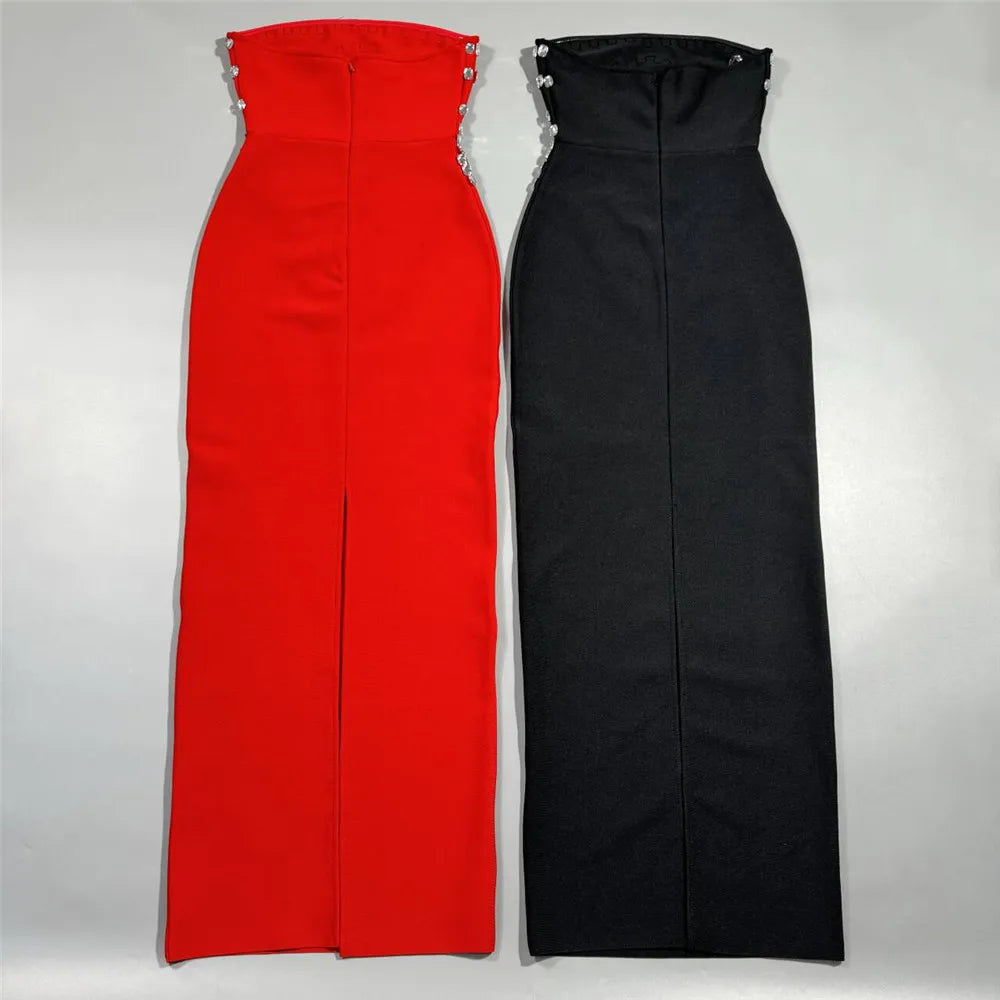 Women New Arrival Sexy Strapless Beading Bandage Dress Bodycon Clothes Club Party Evening Elegant Dresses