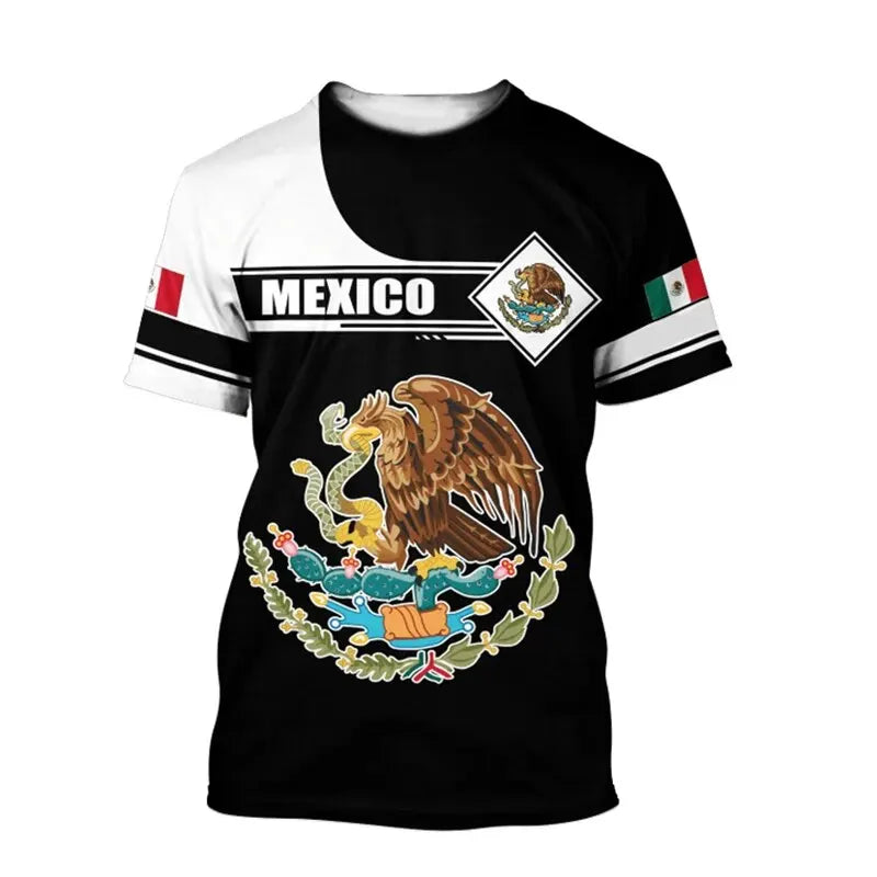 Mexico T-Shirts Mexican Flag 3D Print Streetwear Men Women Casual Fashion Oversized Short Sleeve T Shirt Male Tees Tops Clothing
