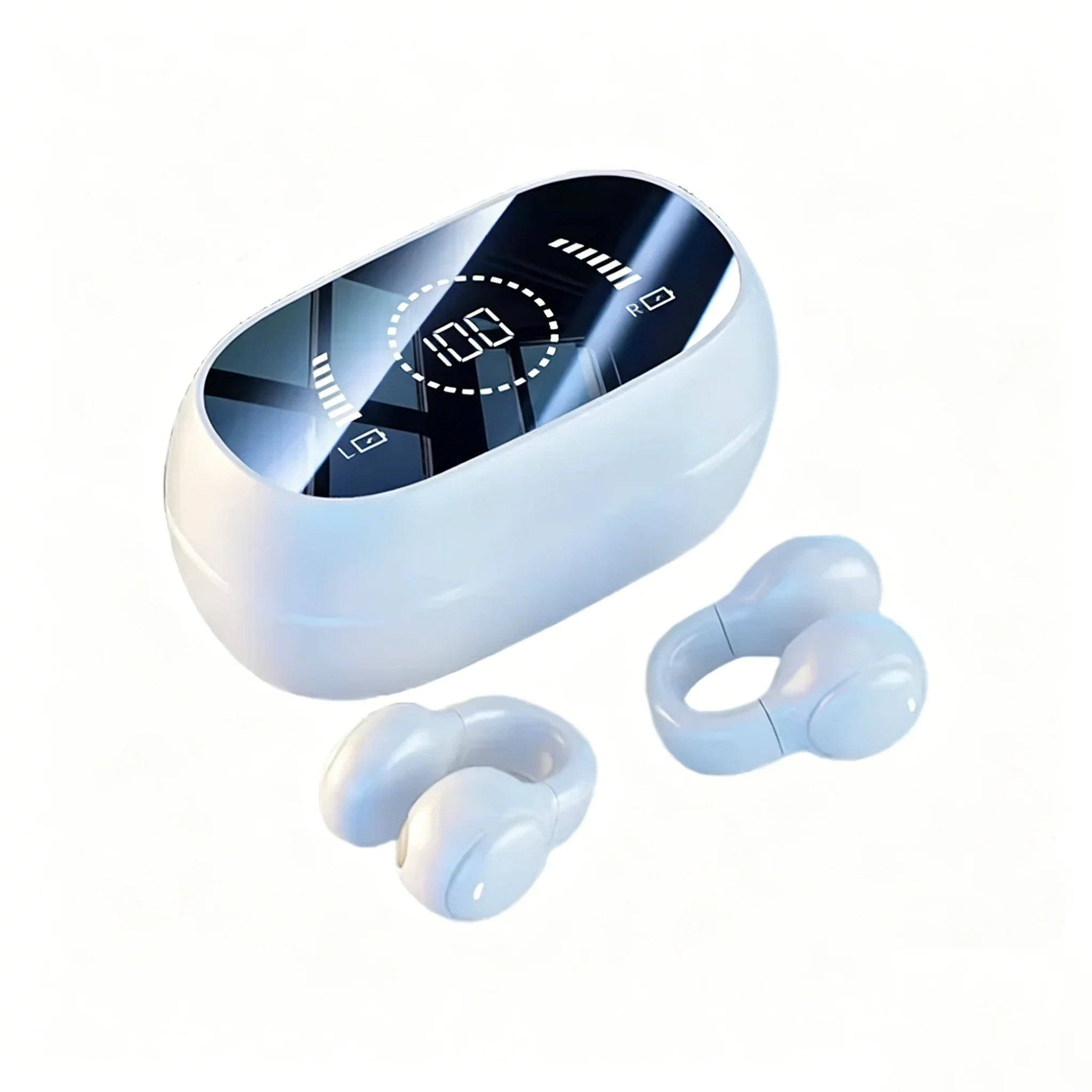 Bone Conduction TWS Wireless Earphones HiFi Stereo Sound Sport Earbuds with Noise Cancelling Mic, for Daily Use Sports