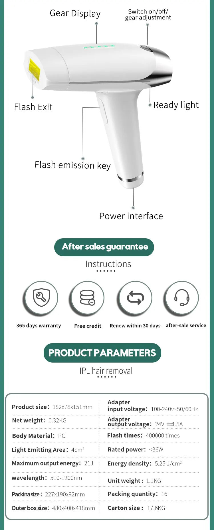 New Ice‑Cooling Handheld IPL Epilator, 900000 Flashes for Home Use