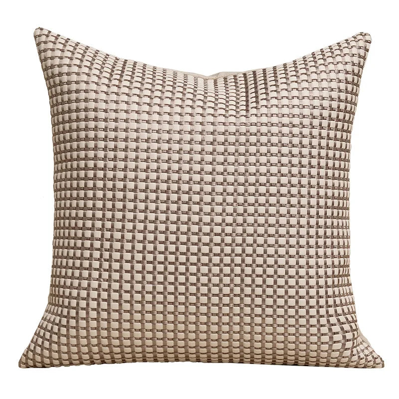 Modern Light Luxury Ice Velvet Black / Light Coffee Throw Pillowcase Woven Back Pillow Cushion Cover