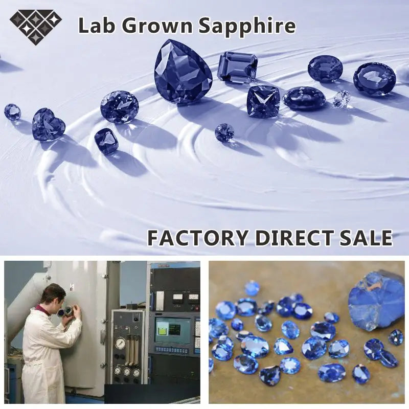 ABCLab Grown Sapphire Royal Blue Color Multiple Cuts Available Gems For Jewelry Setting&Custom Design Selectable Certificate