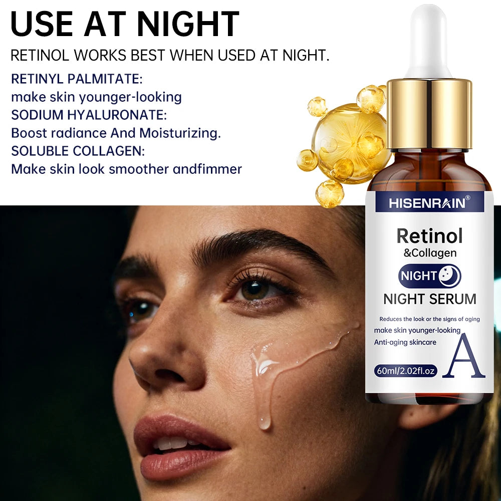 HISENRAIN Vitamin C + Retinol + Hyaluronic Acid Serum Duo | Anti-Aging Brightening & Hydration Combo | For All Skin Type.