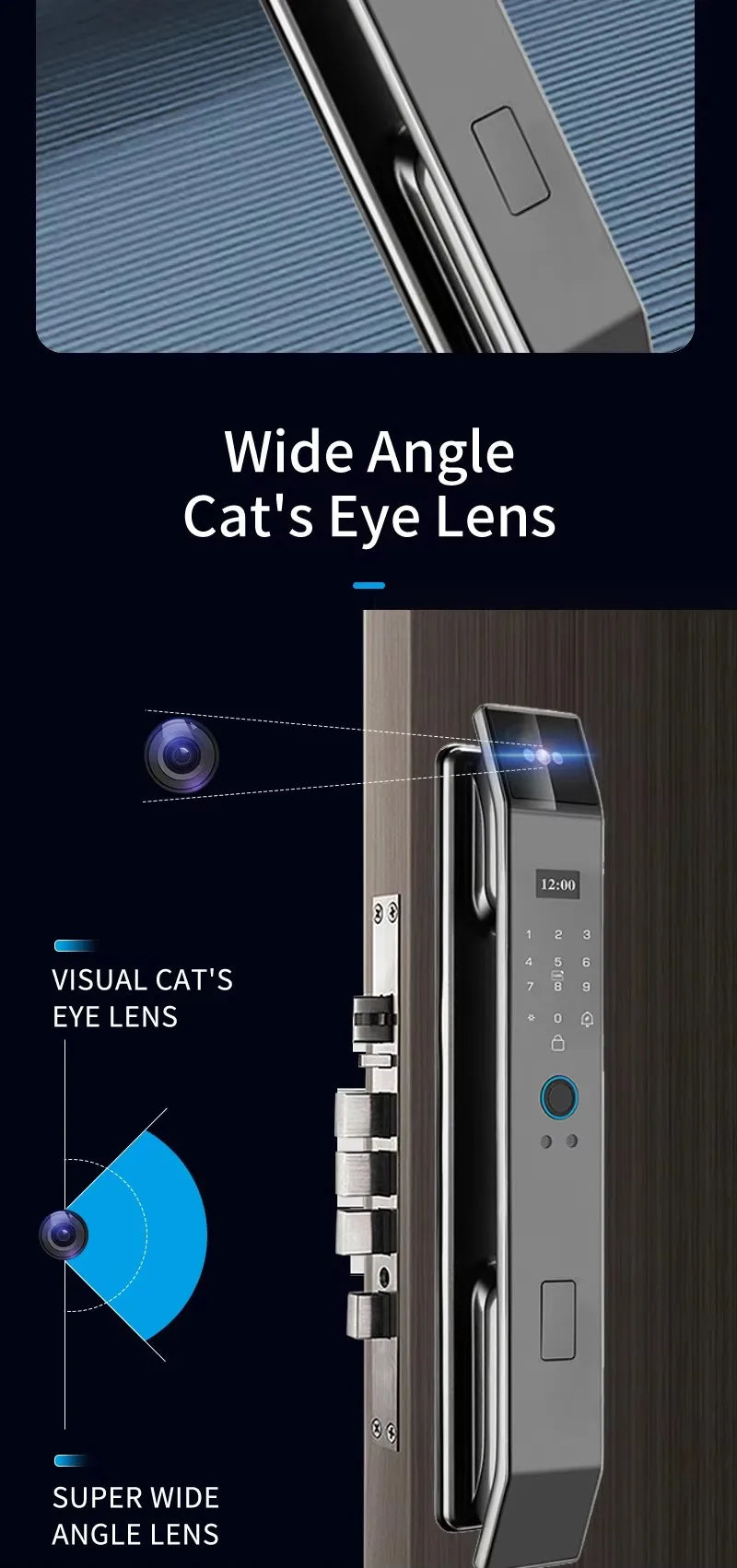 3D Face Recognition Palm Vein Recognition Tuya Automatic Lock With Camera Biometric Fingerprint Password Security Digital Lock