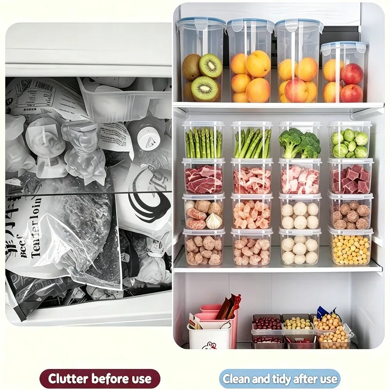 Food Storage Containers 12pcs (6 boxes +6 lids), Airtight Leak-Proof Stackable Microwave-Safe for Fridge Meal Prep Lunch Boxes