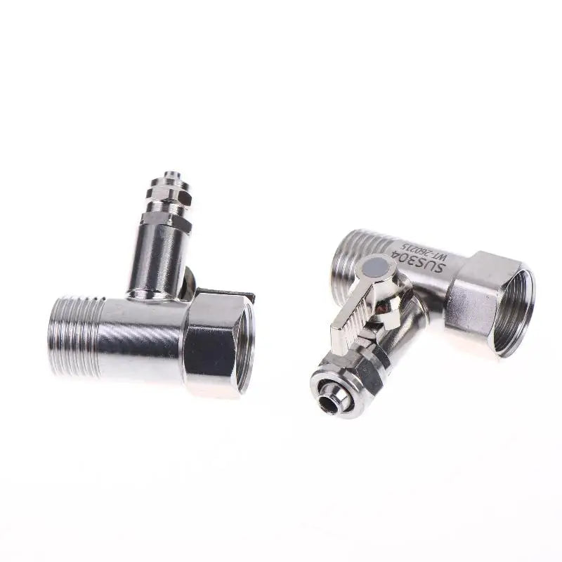 【xxx】1 Set Tap Tee B Cold Hot Water Pipes Home Accessories 1/2" To 1/4"3/8" With Shut-Off Ball Valve RO Feed Water Adapter[S14]