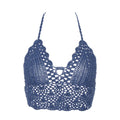 Women Summer Sexy Bikini Crochet Crop Top Boho Beach Camisoles Knit Bralette Bra Halter Neck Vest Holiday Beachwear