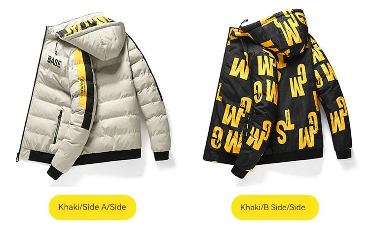Ueteey Winter Warm Cotton Jacket Men 2023 Windproof Padded Thick Hooded Parkas Down Jakcets Casual Outdoor Mens Coat Streetwear