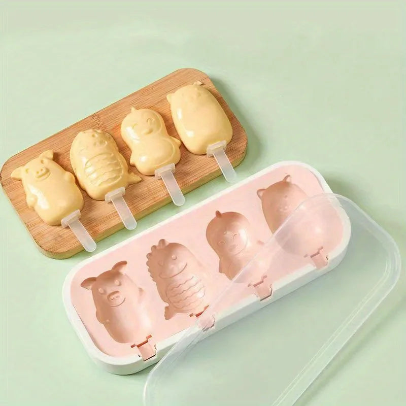 Cartoon Popsicle Mold, Ice Molds, Reusable Ice Cream Molds, Beach Accessories, Summer Kitchen Gadgets, Kitchen Stuff