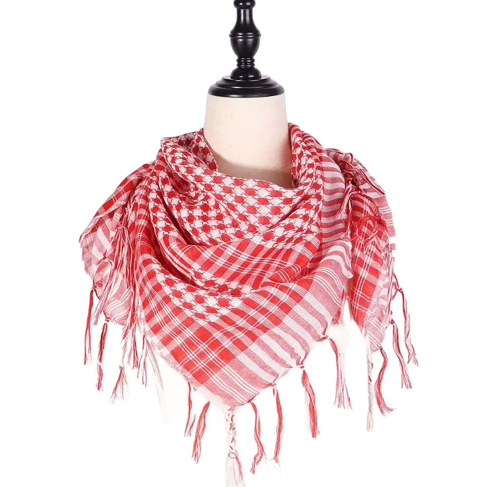 New Large Arab Shemagh Headscarf with Tassel Costume Head Neck Scarf Bandana Keffiyeh for Men Women
