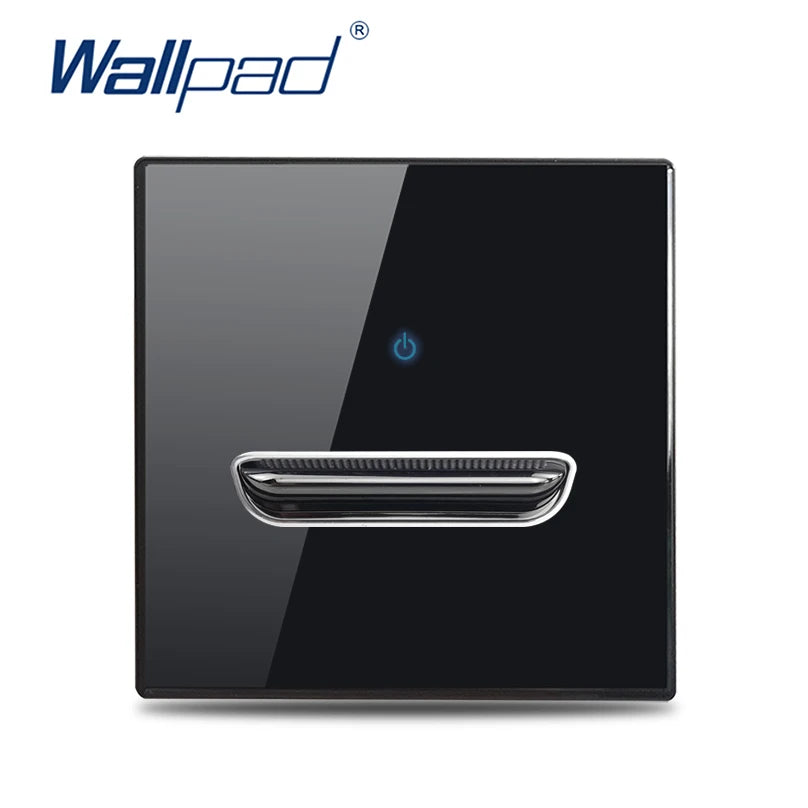 Wall Light Switch Chrome Toggle Press Button Tempered Glass Plate Blue LED Light 1 2 3 4 Gang White Black Gray Gold