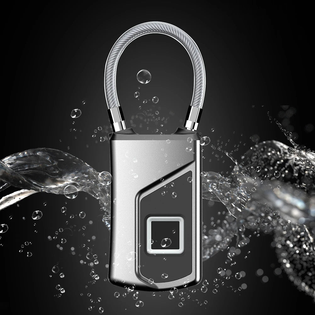 Intelligent Fingerprint Lock Portable Keyless Fingerprint Padlock Waterproof USB Rechargeable for Door Suitcase Backpack Locks