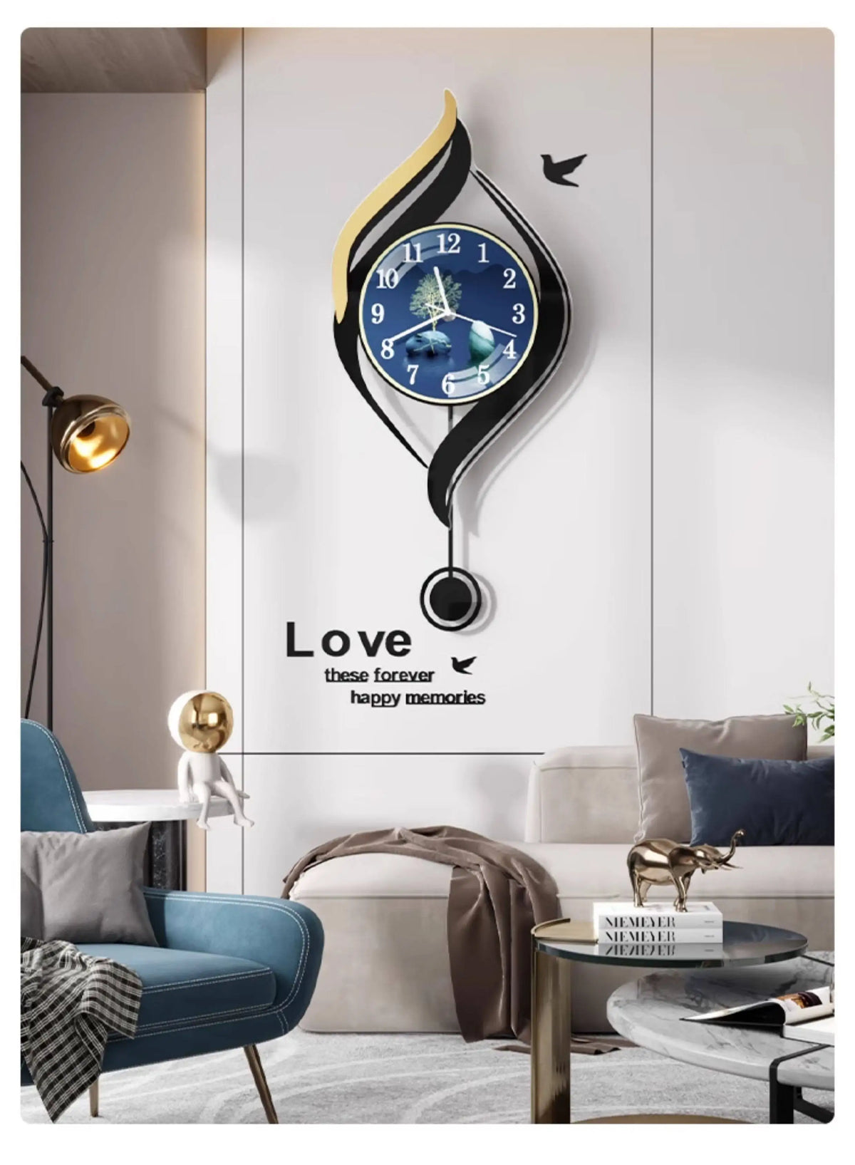 Modern Creative Wall Watch Xenomorph Chinese Style Interior Wall Clocks Luxury Metal Wall Art Reloj Pared Living Room Decoration