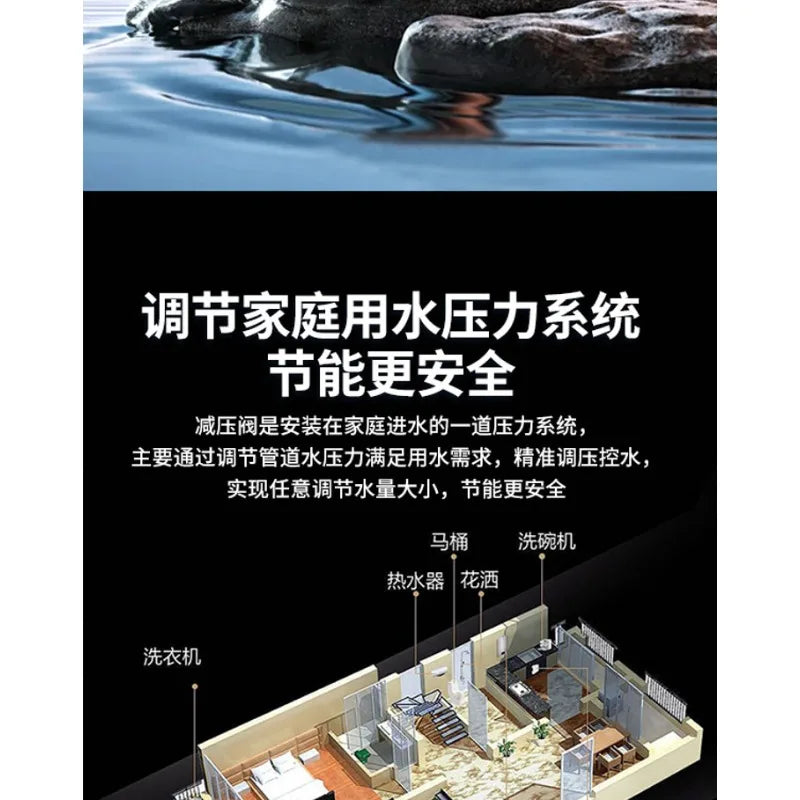 Adjustable Water Pressure Reducer Valve with Filter