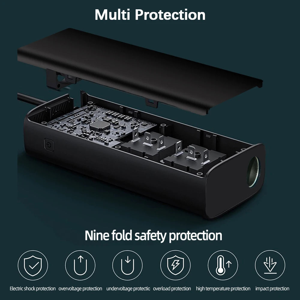 200W Inverter Storage Battery Converter DC 12V/24V To AC 110V/220V Splitter 8 Ports USB Chargers AC Power Socket Car Inverter
