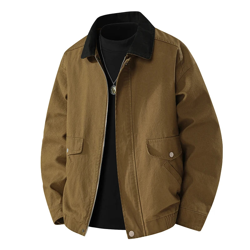 Men Jacket Cotton Coats Autumn Oversize 6XL 7XL 8XL Plus Size Motorcycle Button Camping Street Casual Busines Workwear Softshell