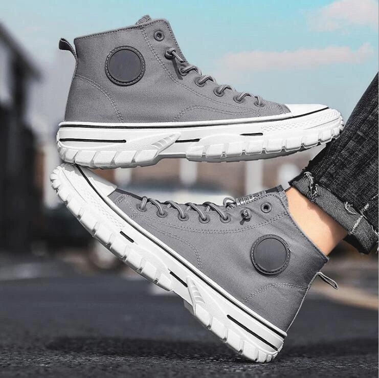 Men's High Top Sneakers 2025 New Canvas Shoes Fashion Male High Top Casual Skateboarding Vulcanized Shoes Brand Comfort Sneakers