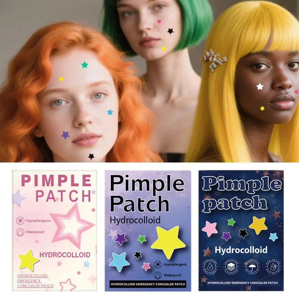1400Pcs Star Shape Hydrocolloid Pimple Acne Patches Colorful Facial Skin Care Isolate Breathable Closed Acne Blemishes Cover