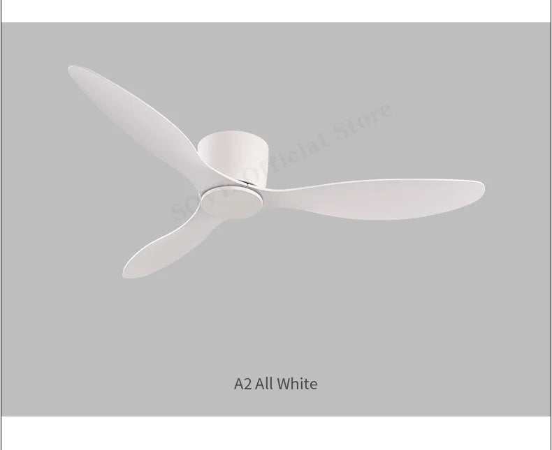 SOVE Ceiling Fan White Low Floor Ultra Thin 17cm DC Ceiling Fan With Remote Control Simple Ceiling Fans Without Light 220V