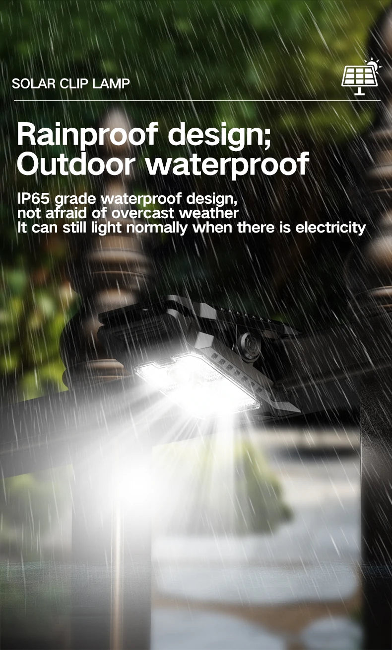 Outdoor Solar Clamp On Motion Sensor Lights Waterproof Work Light 3 Lighting Modes Camping Lamp Fence Walls Garage Led Lamps