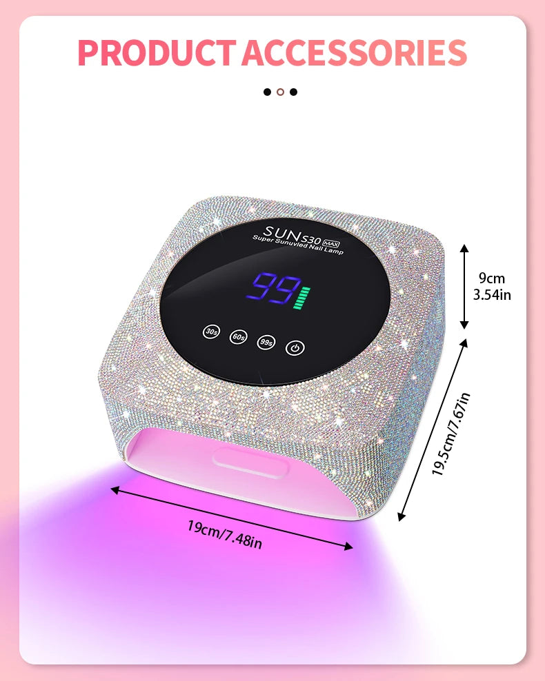 180W UV LED Nail Lamp 57LED Rechargeable Nail Dryer For Curing Polish Gel Wireless Manicure Machine With Smart Sensor Salon Tool