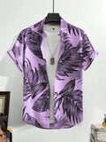 Leaf Tropical Men's Resort Hawaiian 3D Print Shirts Outdoor Vacation Beach Summer Turndown Short Sleeve Spandex Hawaii Shirts