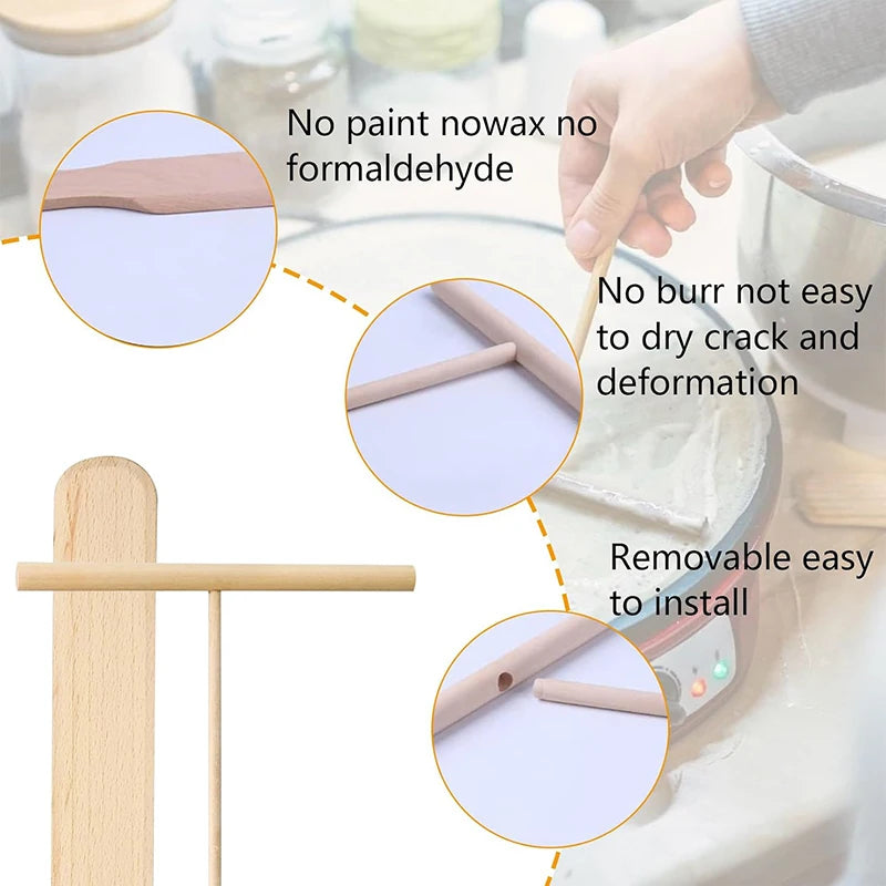 Wooden Crepe Maker Pancake Batter Spreader Stick Spatula Pancake Spreader Tool Crepe Maker Cooking Baking Tool Kitchen Gadgets