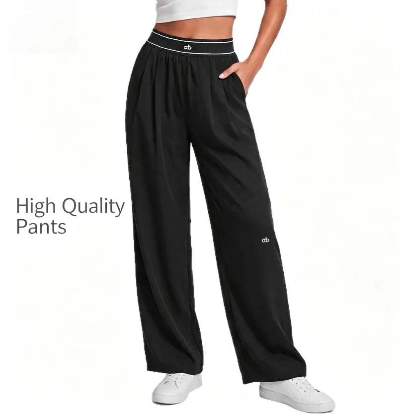 2026 Women's Loose Casual Sports High Waist Yoga Pants Breathable and Comfortable Versatile Trousers Women Wide Leg Sports Pants