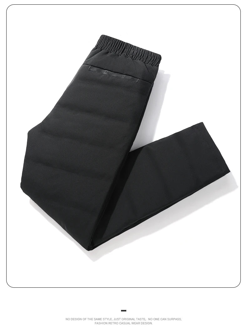 Winter Duck Down Pants Men Minimalist Style Plus Size Down Pants Male Outdoor Windproof Solid Warm Winter Trousers 7XL