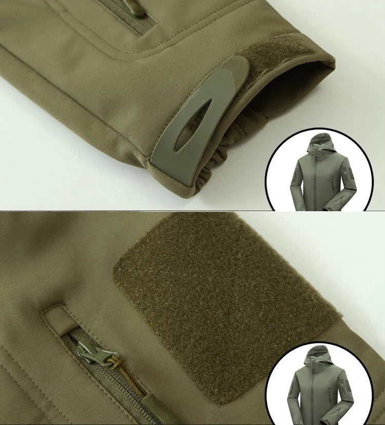 Men's Military Tracksuit Winter Set Fleece Tactical Parkas  Cargo Jackets Hiking Camping Pants Climbing Softshell Casual Coats