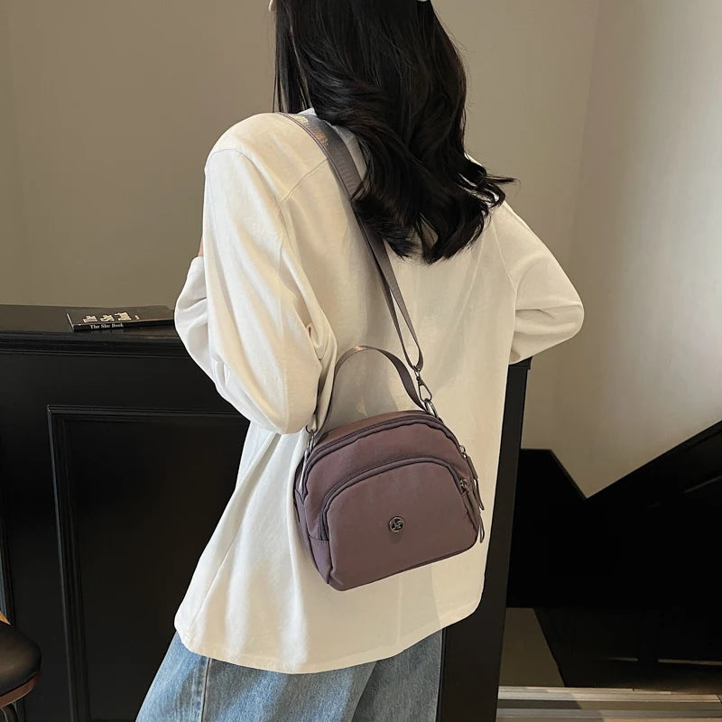 Women's Fashion Canvas Crossbody Bags Multi Pocket Small Shoulder Bag Casual Boho Handbag Lightweight Travel Purse for Daily Use