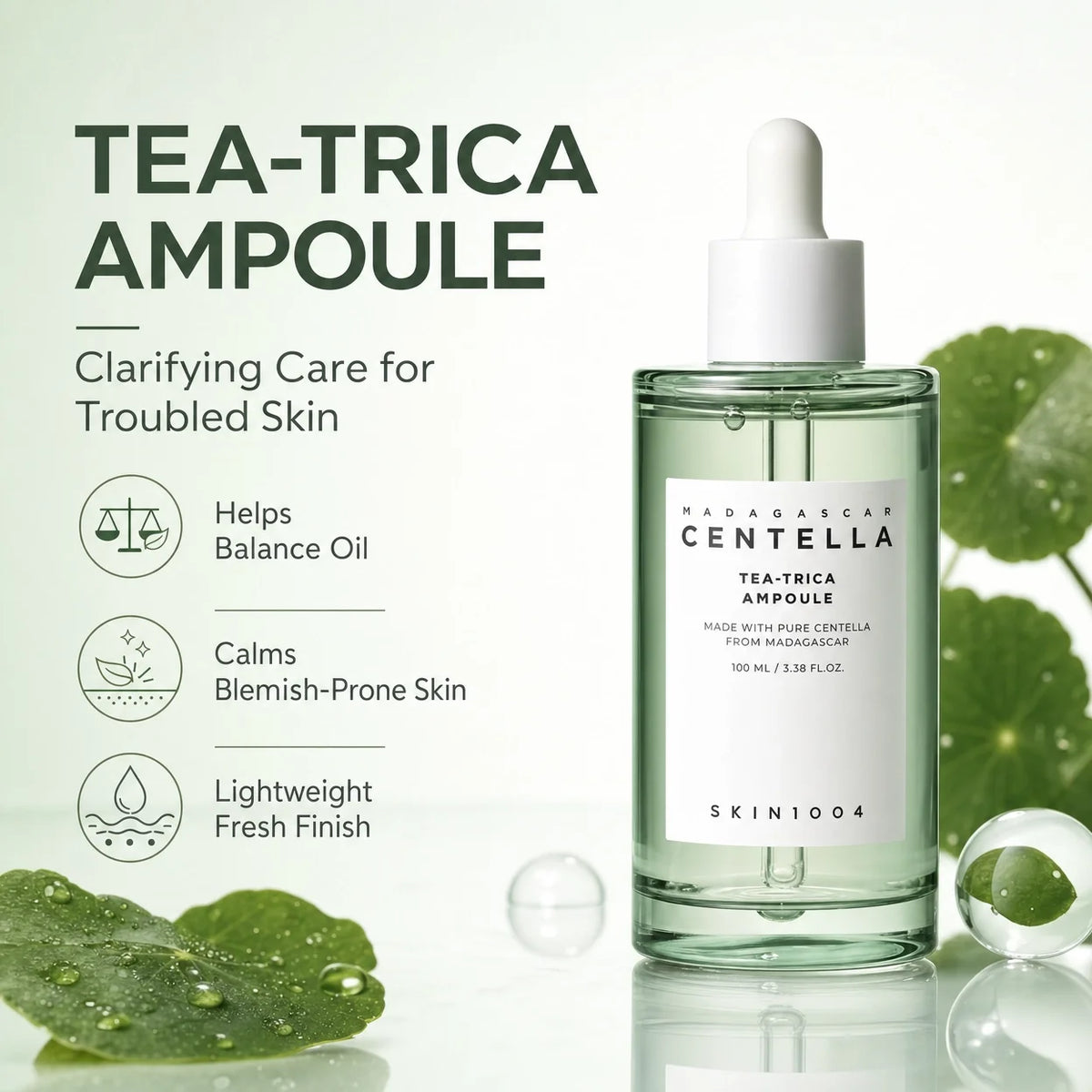 SKIN1004 Madagascar Centella Ampoule Korean Face Serum Centella Asiatica Hydrating Repair Soothing Sensitive Skin Essence Liquid