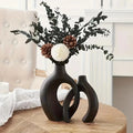Hollow Nordic Modern Ceramic Vase Set of 2 for Modern Home Decor,Modern Boho Hollow Flower Vases for Living Room Bookshelf ваза