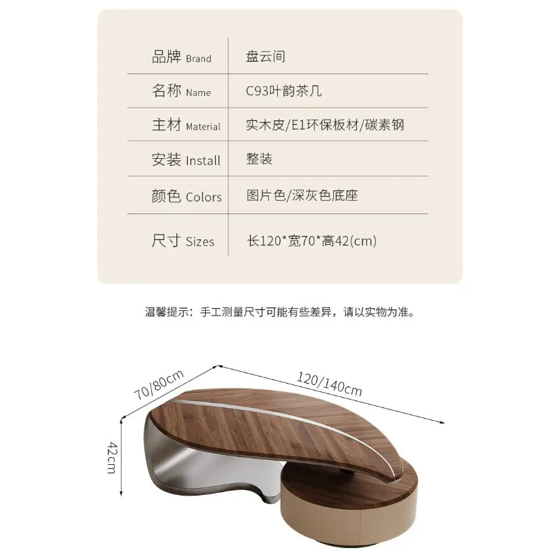 Light luxury solid wood leaf coffee table living room home antique special-shaped coffee table