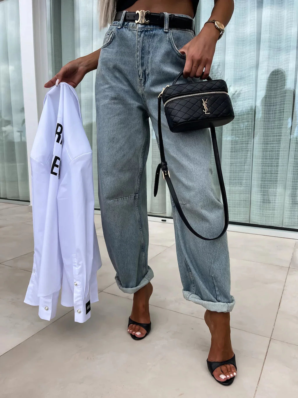 Denim Pant Women Jeans Long Pants High Waist Casual Loose Straight Trousers Y2k Streetwear Elegant Mom Jeans Work 2025 Summer