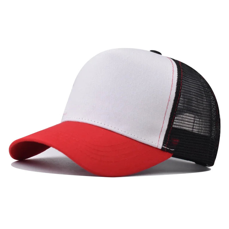 2024 Summer 14 Style Polyester Solid Casquette Baseball Cap Adjustable Outdoor Breathable Mesh Snapback Hats for Men and Women