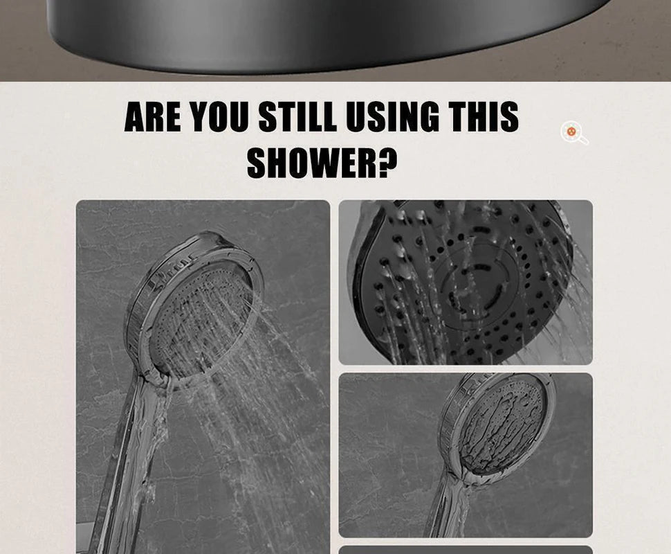12.5cm Big Panel Shower Head,High Pressure Rainfall Shower Set Water Saving Shower,5 Modes Adjustable Shower Head Bathroom Tools