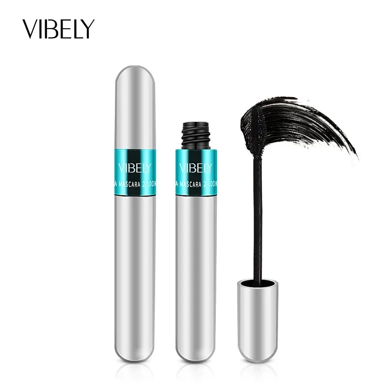 QIC 4D Silk Fiber Lash Mascara 2 in 1 Thrive Mascara Makeup Waterproof Lengthening Thickening Mascara VIBELY 4D
