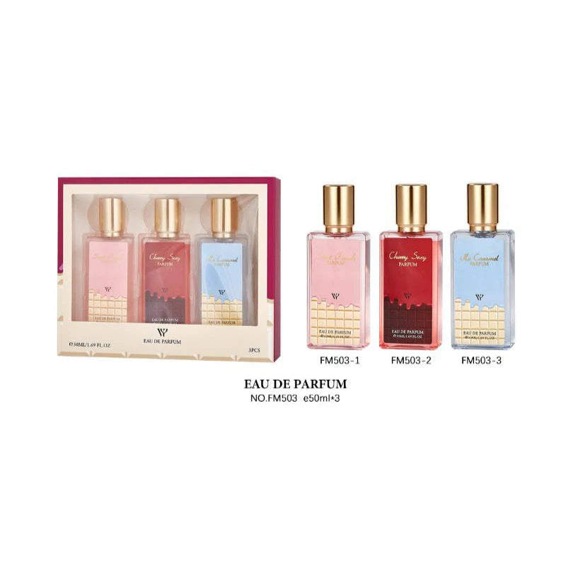Eau De Parfum 3‑piece Perfume Set Long‑lasting Rich Fragrance Light Fresh Aroma Arabic Style Women Man Perfume For Daily Use