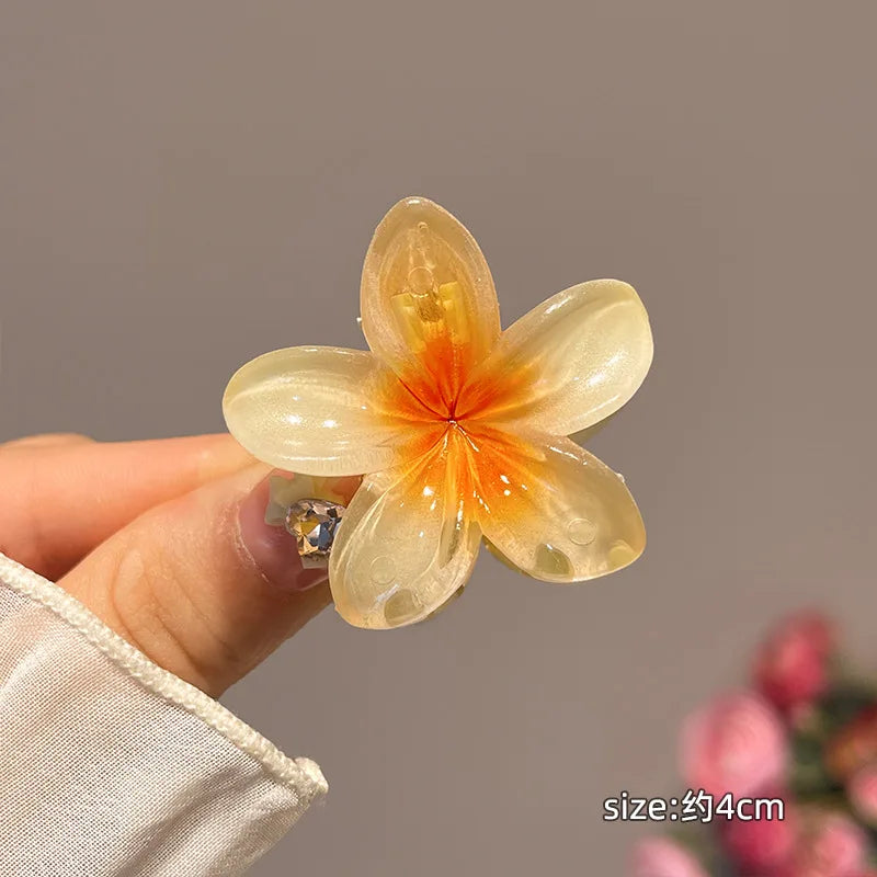 Plumeria Hair Clips Flower Hair Claw Clip Trendy HairClips Korean Hair Accessories For Girls