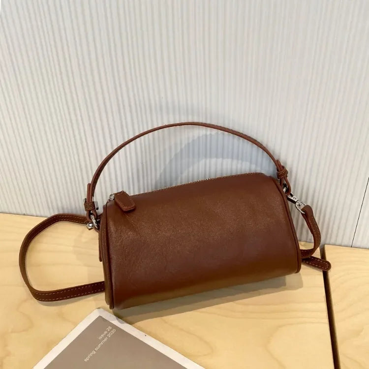 Ladies' Genuine Leather Small Shoulder Bag for Women Crossbody Fashionable Simple and Practical Soft Leather Darling Phone Bag