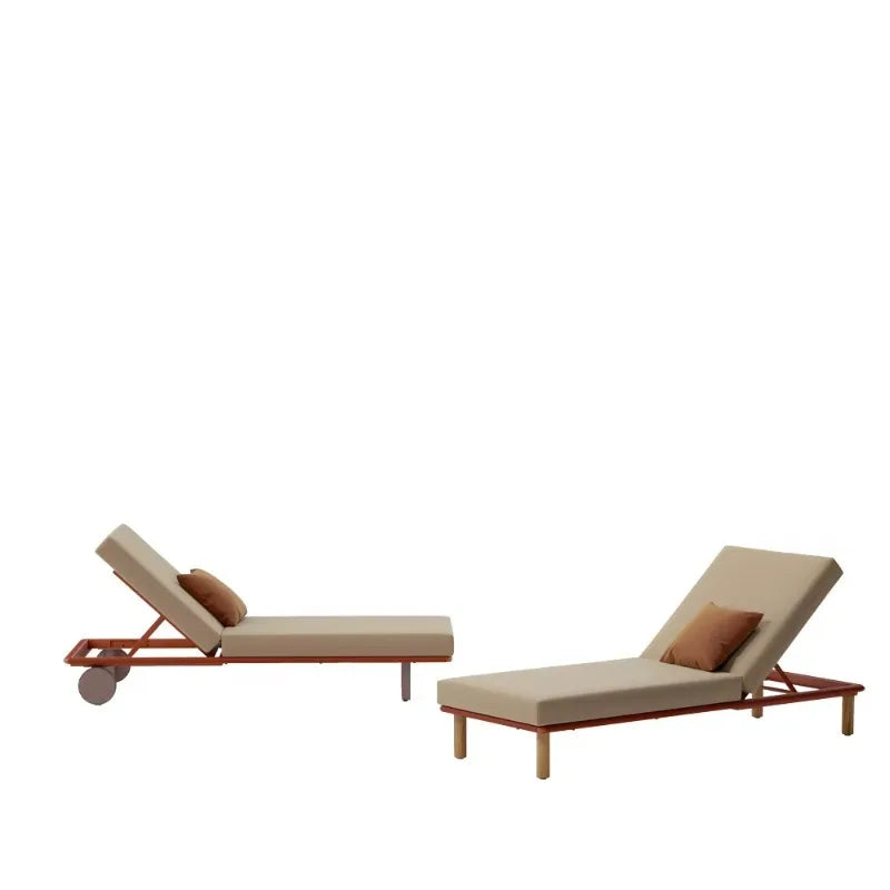 Outdoor Sun Lounger Full-Welded Aluminum Frame