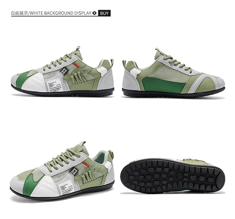 Men's Trendy Black and Gray Color-Blocked Mesh Breathable Casual Sports Shoes, Summer Thin Retro Forrest Gump Shoes, Lightweight Soft-Soled Shock-Absorbing Non-Slip Versatile Wear-Resistant Men's Shoes