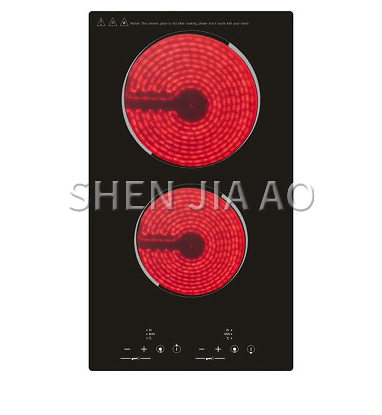Kitchen 2 Rings Ceramic Cooker Induction Cooktop Double Electric Cooker Hob Heating Cooker Electric Stove Vertical Cooking Plate