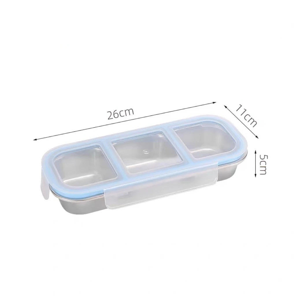 Stainless steel light food and fruit lunch box with compartments, sealed and fresh-keeping, weight loss, quantitative small lunc