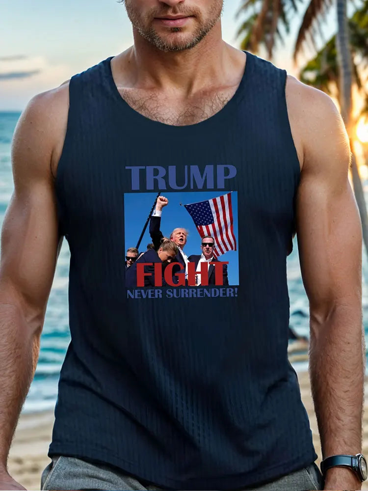 2024 Summer Outdoor Beach Men's Top Hawaiian Style Men's Tank Top Vintage Car Print Tank Top Everyday Casual Sleeveless T-shirt